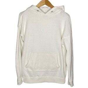 6397 white knit hoodie size xs slouchy baggy oversized fit sweatshirt